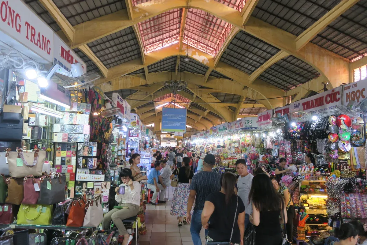 Inside Ben Thanh Market, Ho Chi Minh City on a Vietnam trip budget